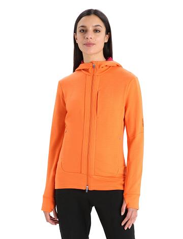 Icebreaker Merino Quantum III Long Sleeve Zip Női Kapucnis Pulóver Rózsaszín | HU 1675TCEV